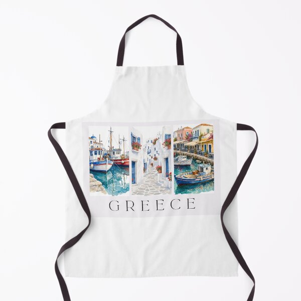 Item preview, Glimpses of Greece - Watercolour Triptych Aegean Harbour & Alleyway Art designed and sold by S-and-W-4ever.