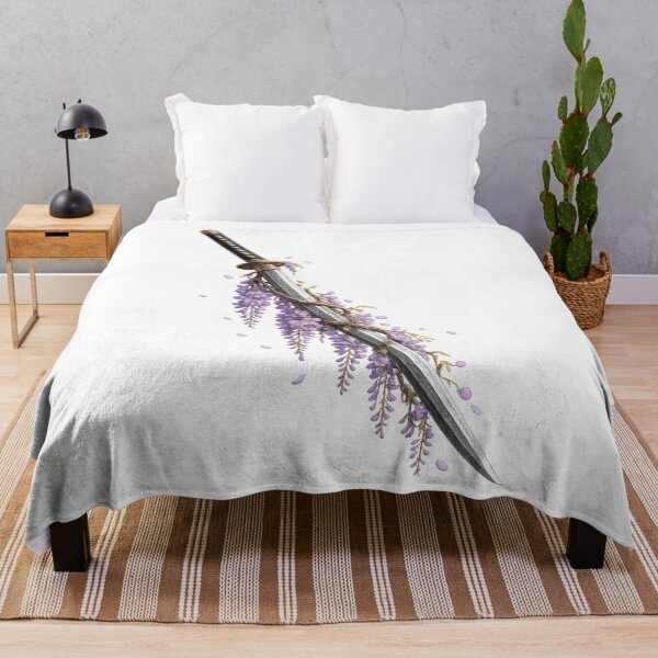 Item preview, Elegant Japanese Katana with Purple Wisteria designed and sold by ichiyori.
