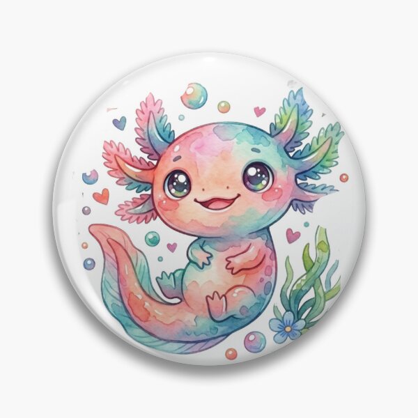 Item preview, Cute Rainbow Watercolor Axolotl - Kawaii Pastel Sticker designed and sold by DreamyBrushArt.