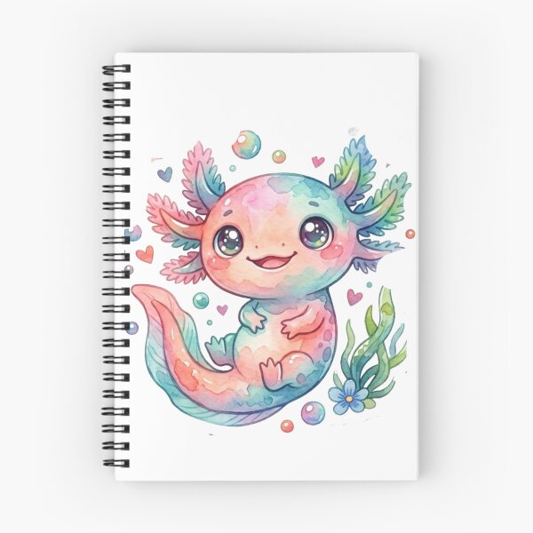 Item preview, Cute Rainbow Watercolor Axolotl - Kawaii Pastel Sticker designed and sold by DreamyBrushArt.