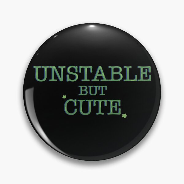 Item preview, Unstable But Cute Funny Pastel Green Typography Sticker designed and sold by alexmaushaus.