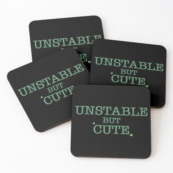 Item preview, Unstable But Cute Funny Pastel Green Typography Sticker designed and sold by alexmaushaus.
