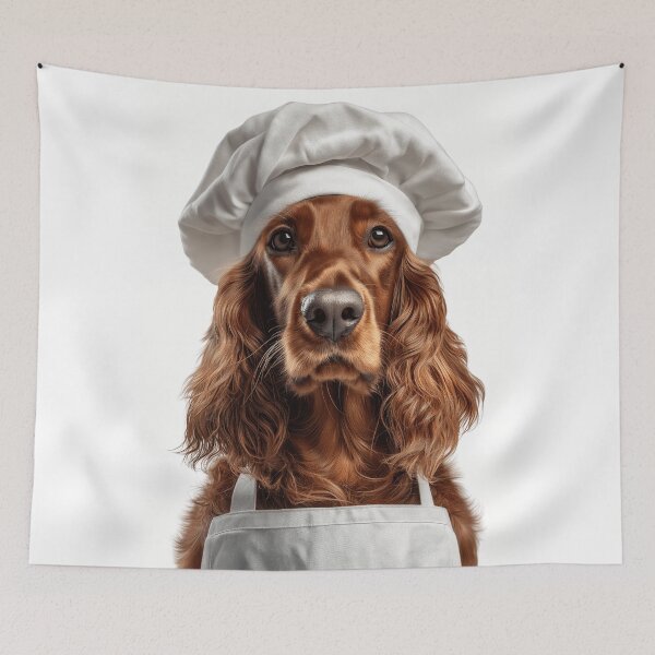 Item preview, Funny Irish Setter Dog Chef Realistic Animal Cooking Humor Art designed and sold by LazyOwlStore.