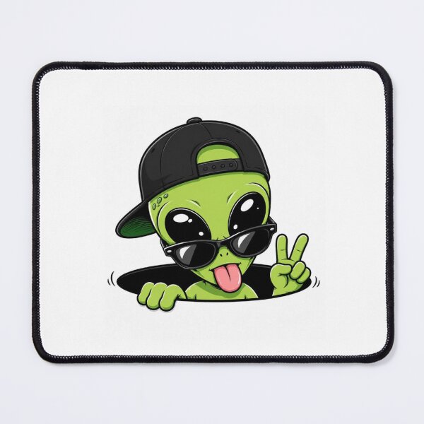 Item preview, Cool Green Alien Peeking Vector - Hip-Hop Alien with Snapback & Sunglasses designed and sold by GrimNest.