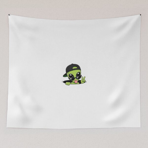 Item preview, Cool Green Alien Peeking Vector - Hip-Hop Alien with Snapback & Sunglasses designed and sold by GrimNest.