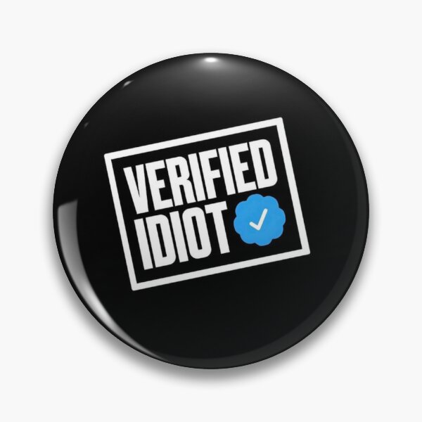 Item preview, Verified Idiot Blue Checkmark Stamp Graphic - Funny Social Media Parody Vector designed and sold by GrimNest.