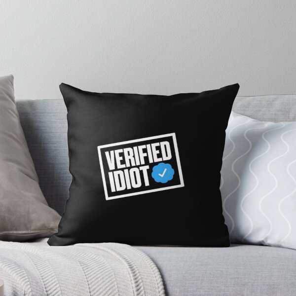 Item preview, Verified Idiot Blue Checkmark Stamp Graphic - Funny Social Media Parody Vector designed and sold by GrimNest.