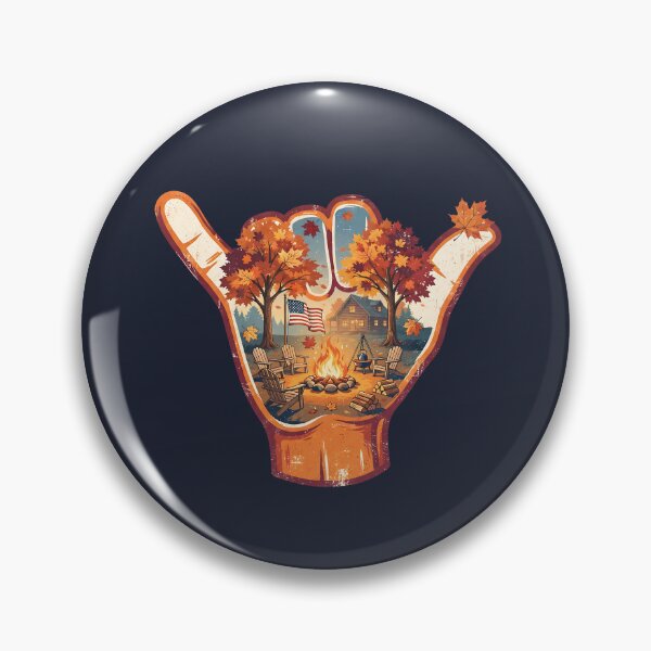 Item preview, USA Shaka Autumn Campfire Thanksgiving Cabin designed and sold by MythicCotton.