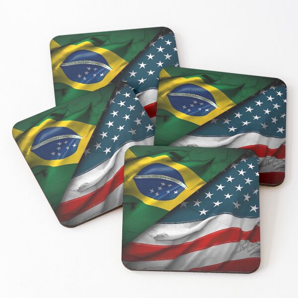 Item preview, Brazil and USA Flags Together: Unity and Friendship designed and sold by DreamPrint Collective.