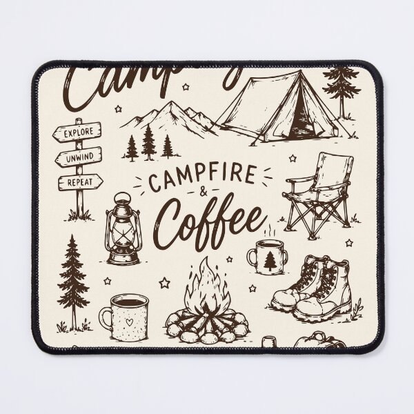 Item preview, Let's Go Camping Campfire Coffee Outdoor Adventure Design designed and sold by TeeVerse27.