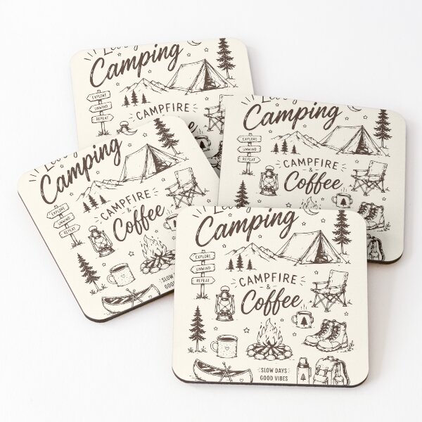 Item preview, Let's Go Camping Campfire Coffee Outdoor Adventure Design designed and sold by TeeVerse27.