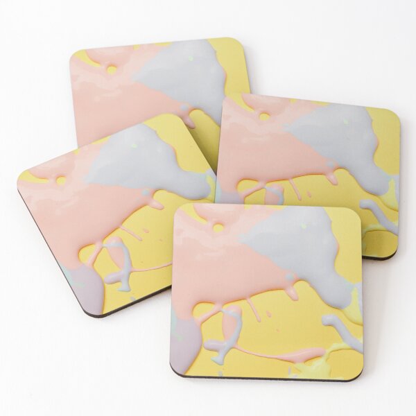 Item preview, Melting Pastels – Abstract Yellow Paint Pour Design designed and sold by BuckaBaby.
