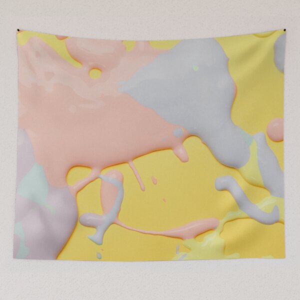 Item preview, Melting Pastels – Abstract Yellow Paint Pour Design designed and sold by BuckaBaby.