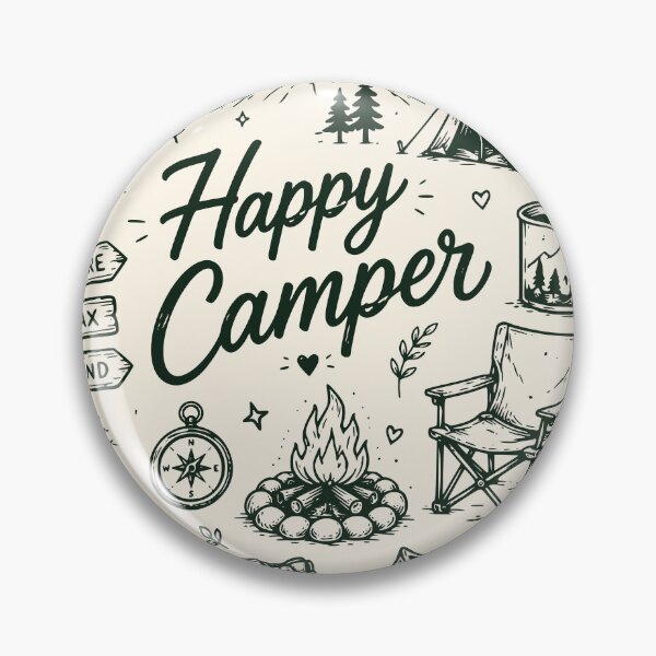 Item preview, Happy Camper Camping Outdoor Adventure Nature Design designed and sold by TeeVerse27.