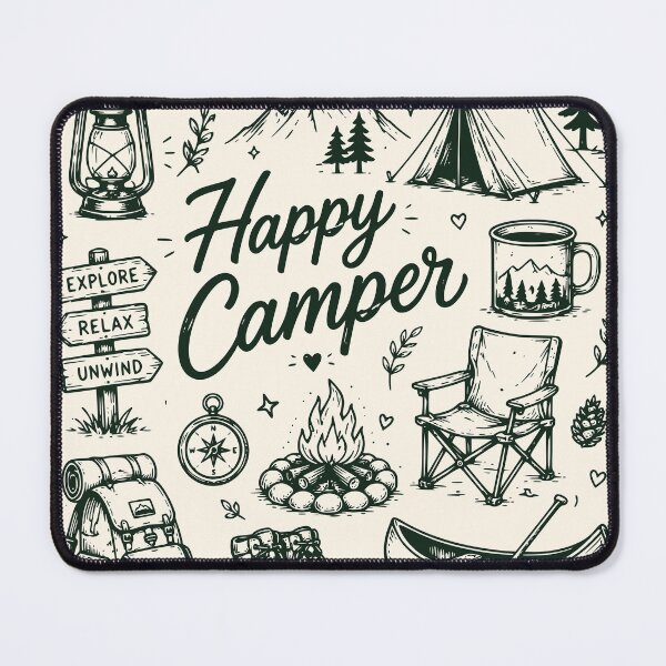 Item preview, Happy Camper Camping Outdoor Adventure Nature Design designed and sold by TeeVerse27.