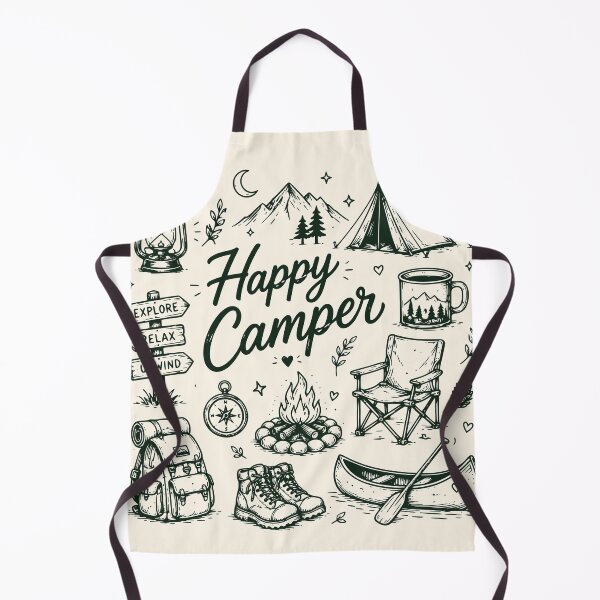 Item preview, Happy Camper Camping Outdoor Adventure Nature Design designed and sold by TeeVerse27.