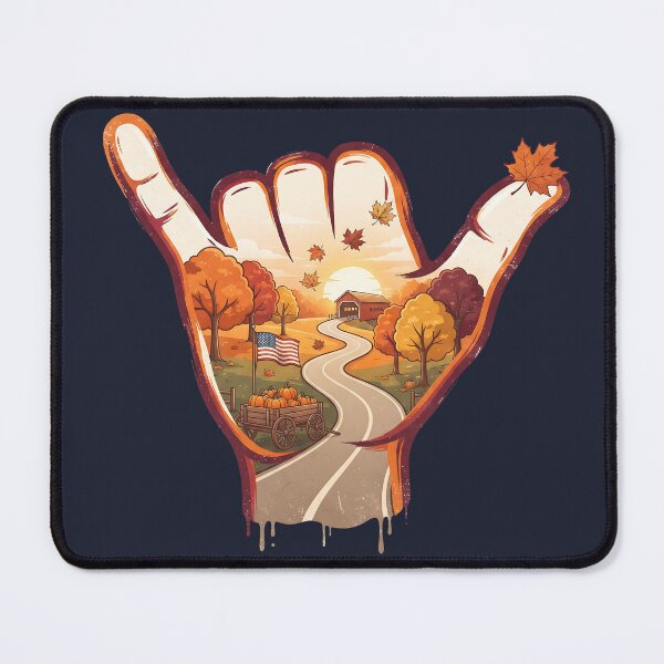 Item preview, USA Shaka Autumn Covered Bridge Thanksgiving designed and sold by MythicCotton.