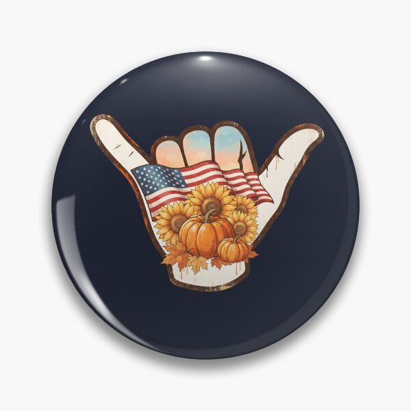 Item preview, USA Shaka Thanksgiving Harvest Pumpkin Sunflower designed and sold by MythicCotton.