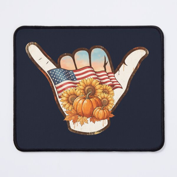Item preview, USA Shaka Thanksgiving Harvest Pumpkin Sunflower designed and sold by MythicCotton.