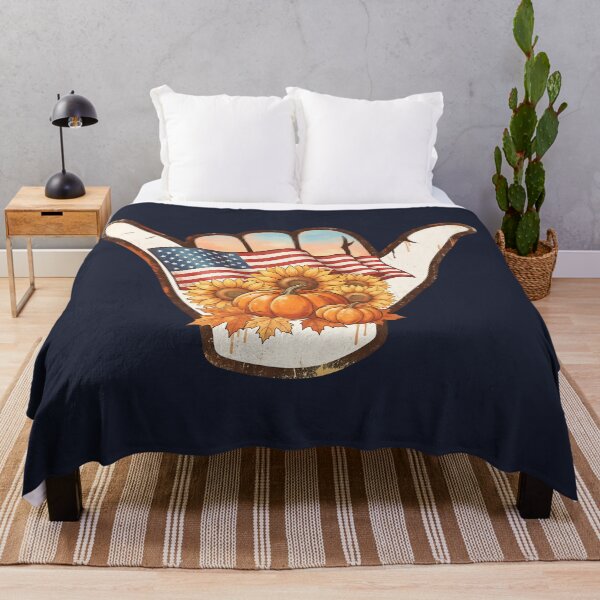 Item preview, USA Shaka Thanksgiving Harvest Pumpkin Sunflower designed and sold by MythicCotton.