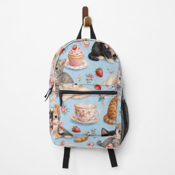 Item preview, Kitten Tea Party – Floral Teacups, Cupcakes and Bows designed and sold by RoPrincess.