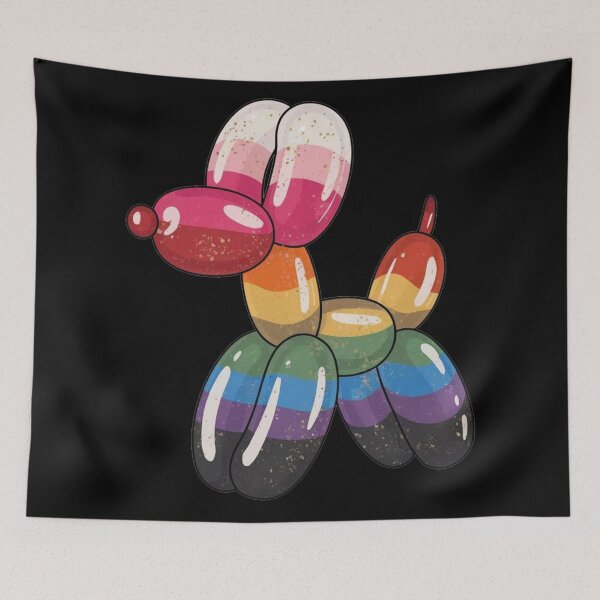 Item preview, Colorful Balloon Dog Pop Art: Aesthetic Balloon Animal Silhouette and Modern Sculptures Fan Art designed and sold by benja-08.