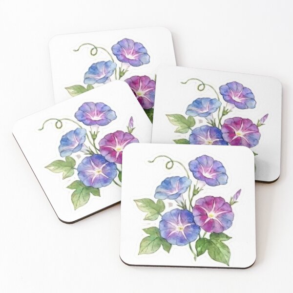 Item preview, Japanese Morning Glory Watercolor Sticker | Asagao Summer Flower Art designed and sold by asumintjapan1.