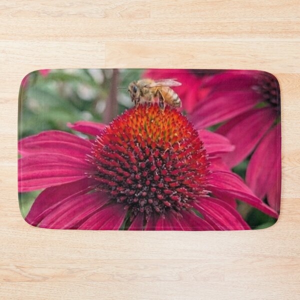 Item preview, Honeybee on Vibrant Pink Coneflower designed and sold by BloomBorder.