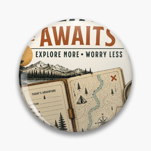 Item preview, Adventure Awaits Camping Journal Outdoor Explorer Design designed and sold by TeeVerse27.
