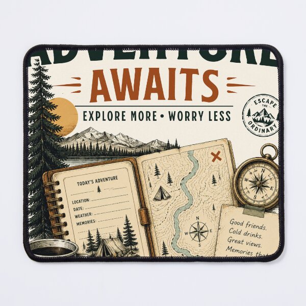Item preview, Adventure Awaits Camping Journal Outdoor Explorer Design designed and sold by TeeVerse27.