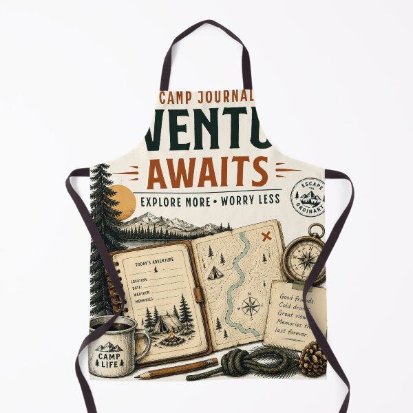 Item preview, Adventure Awaits Camping Journal Outdoor Explorer Design designed and sold by TeeVerse27.