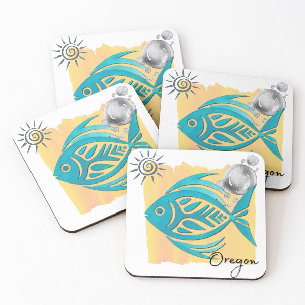 Item preview, Oregon Tropical Fish Watercolor Beach Design designed and sold by DonnaRaine.
