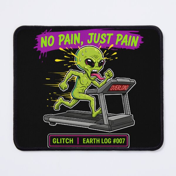 Item preview, No Pain Just Pain Alien Glitch Gym Sticker designed and sold by AlienWorldArt.