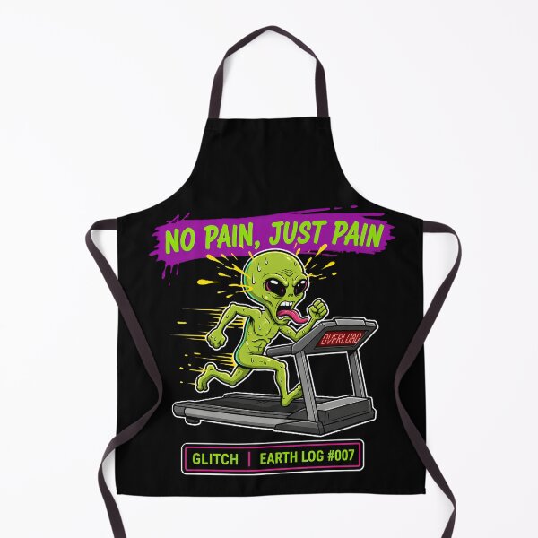 Item preview, No Pain Just Pain Alien Glitch Gym Sticker designed and sold by AlienWorldArt.