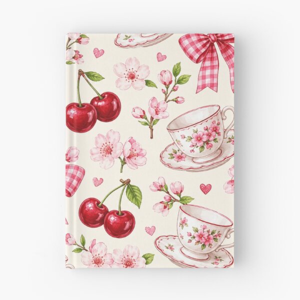 Item preview, Cherry Blossom Tea Party – Floral Teacups and Gingham Bows designed and sold by RoPrincess.