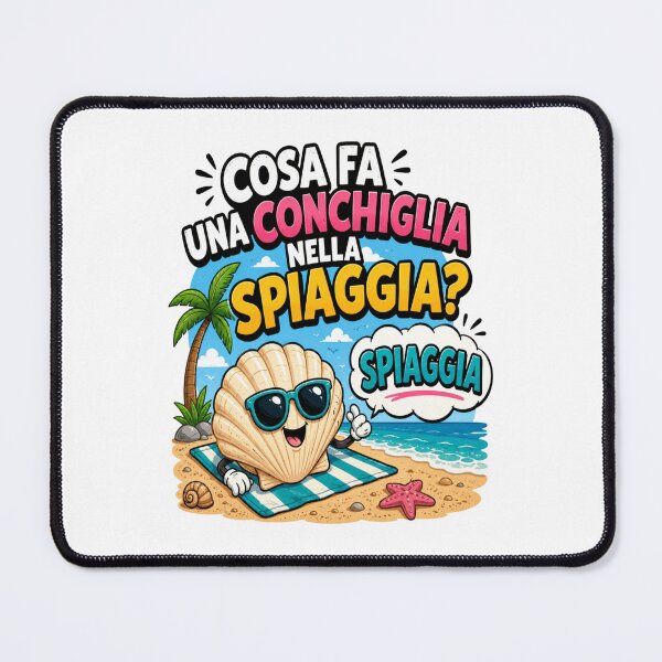 Item preview, Spiaggia – Funny Seashell Pun | Cute Beach Cartoon Design designed and sold by RipantinaFantasy .