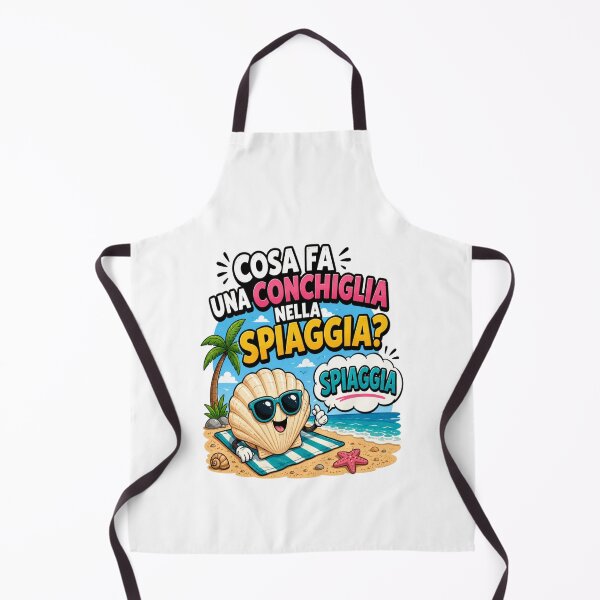 Item preview, Spiaggia – Funny Seashell Pun | Cute Beach Cartoon Design designed and sold by RipantinaFantasy .