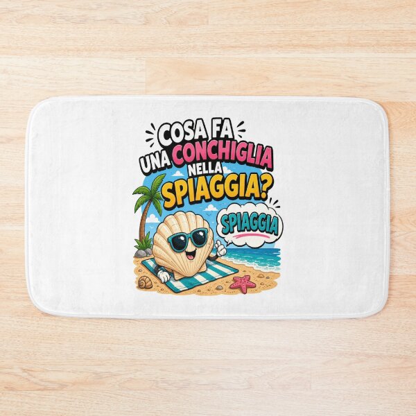 Item preview, Spiaggia – Funny Seashell Pun | Cute Beach Cartoon Design designed and sold by RipantinaFantasy .