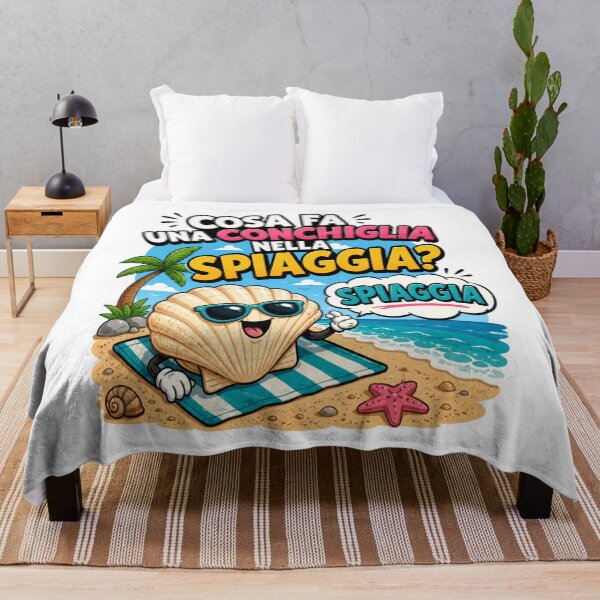 Item preview, Spiaggia – Funny Seashell Pun | Cute Beach Cartoon Design designed and sold by RipantinaFantasy .