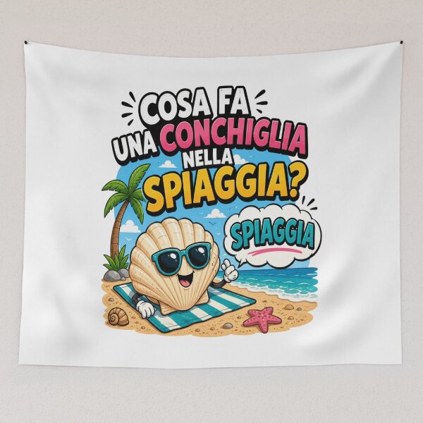 Item preview, Spiaggia – Funny Seashell Pun | Cute Beach Cartoon Design designed and sold by RipantinaFantasy .