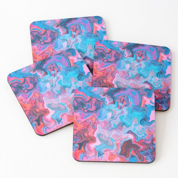 Item preview, Electric Tide – Pink and Blue Fluid Abstract Painting designed and sold by BuckaBaby.