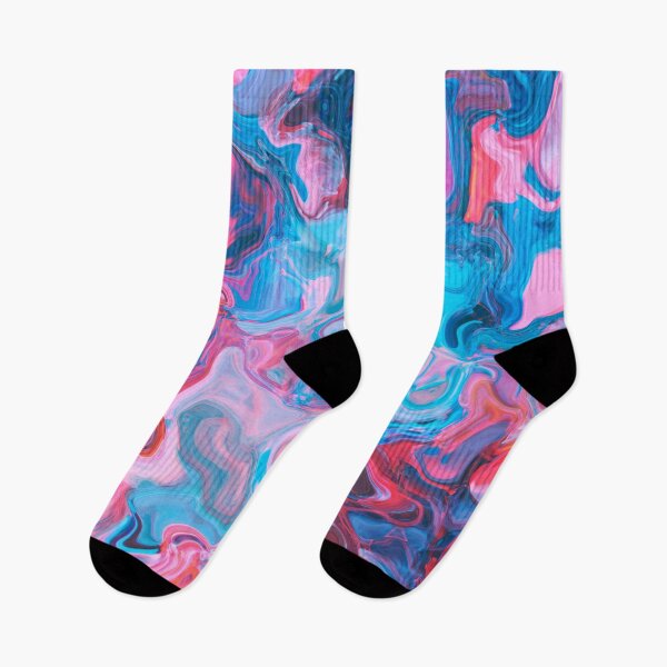 Item preview, Electric Tide – Pink and Blue Fluid Abstract Painting designed and sold by BuckaBaby.