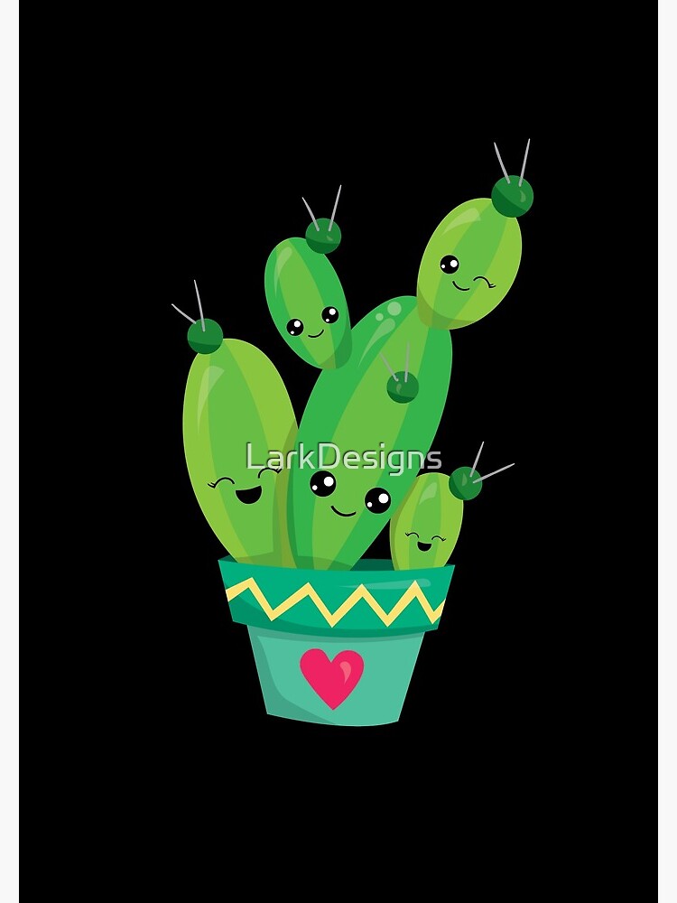 "Cute Cactus Emoticon Plant Pot Cacti Succulent" Spiral