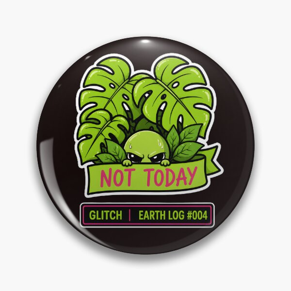 Item preview, Not Today Alien Glitch Monstera Plant Sticker designed and sold by AlienWorldArt.