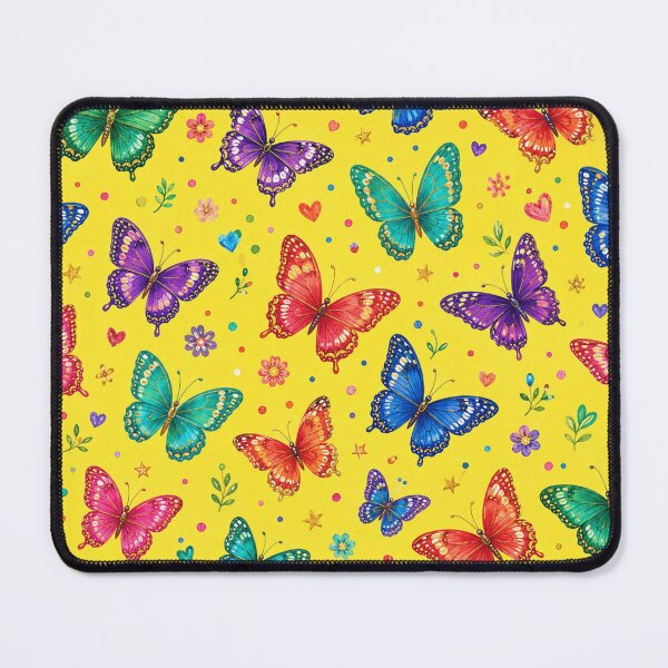 Item preview, Butterfly Confetti – Jewel-Toned Butterflies on Sunny Yellow designed and sold by RoPrincess.