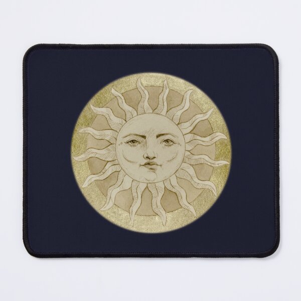 Item preview, Celestial Sun with Face, Antique Gold Sun Drawing designed and sold by simh.