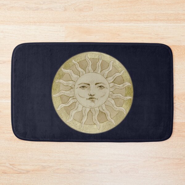 Item preview, Celestial Sun with Face, Antique Gold Sun Drawing designed and sold by simh.