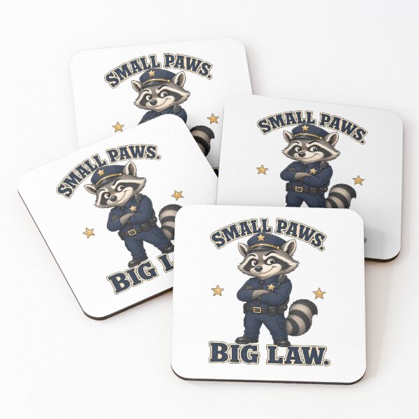 Item preview, Funny Raccoon Police Officer: Small Paws, Big Law designed and sold by Kolibra.