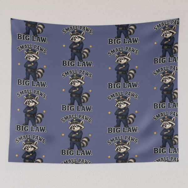 Item preview, Funny Raccoon Police Officer: Small Paws, Big Law designed and sold by Kolibra.