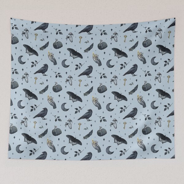Item preview, Gothic pattern on blue designed and sold by Ellen Wilberg.
